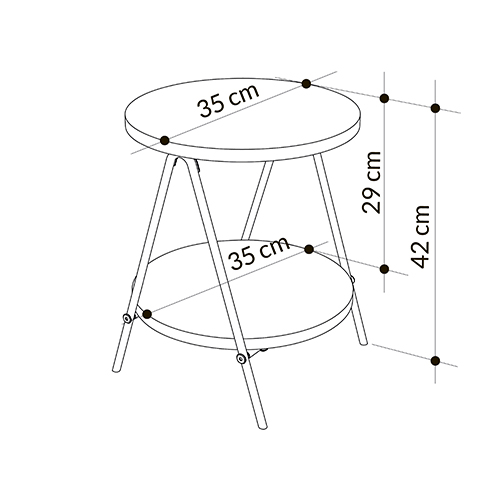 Стол приставной с 2-мя круглыми столешницами цвета антрацит ESSEL SIDE TABLE ANTHRACITE в Воронеже