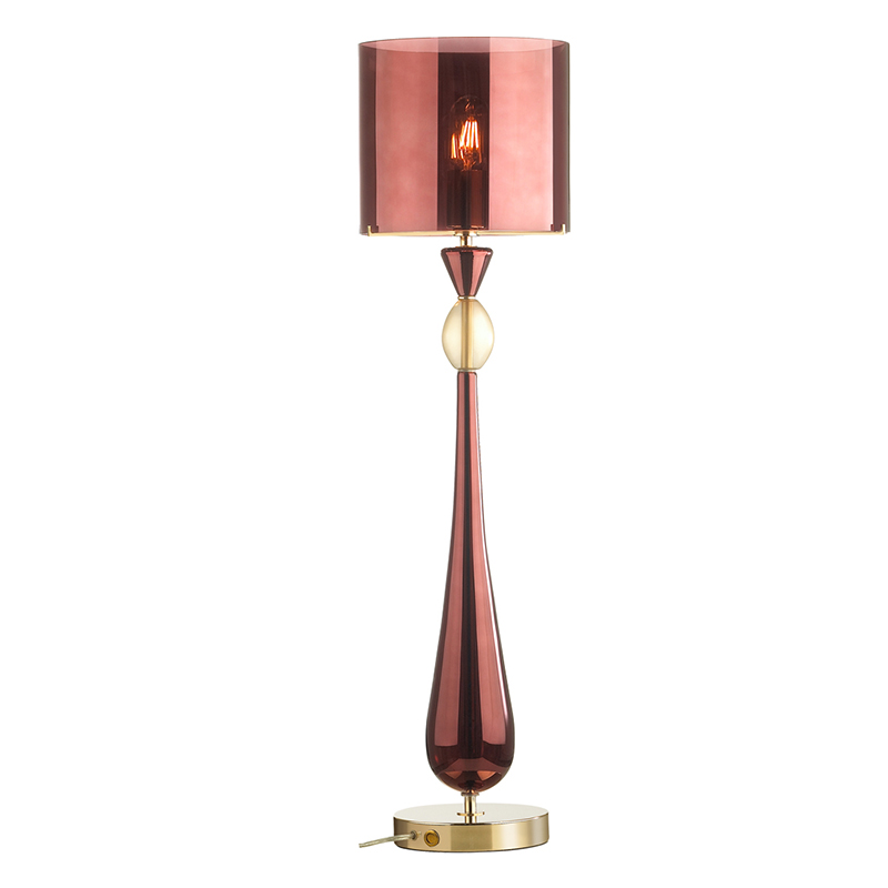 Настольная лампа Roser Burgundy Table Lamp Бургундский красный Золотой в Воронеже | Loft Concept 