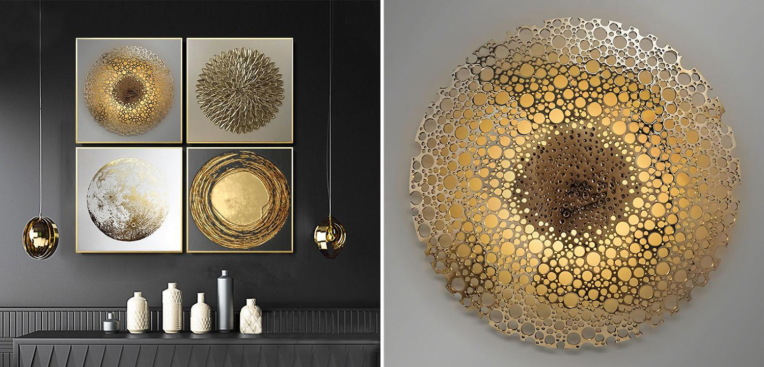 Настенный светильник CRATA в форме диска с перфорацией - фото