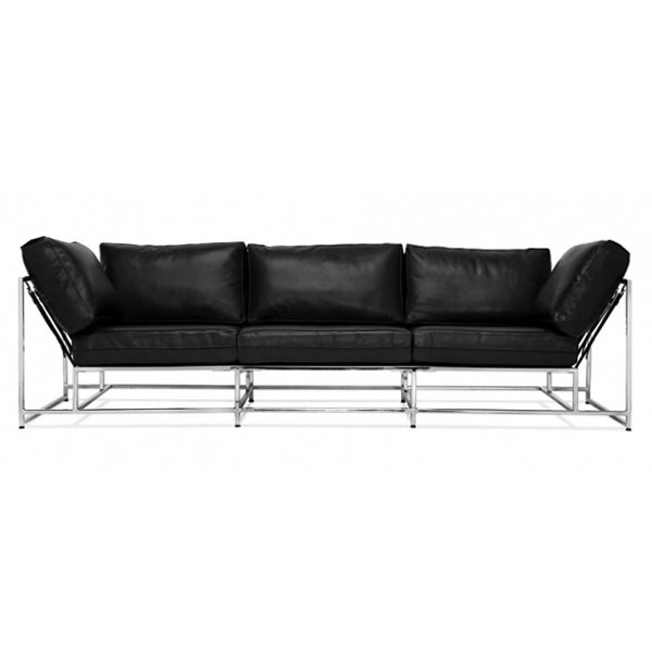 Диван Black Calfskin Sofa Черный в Воронеже | Loft Concept 