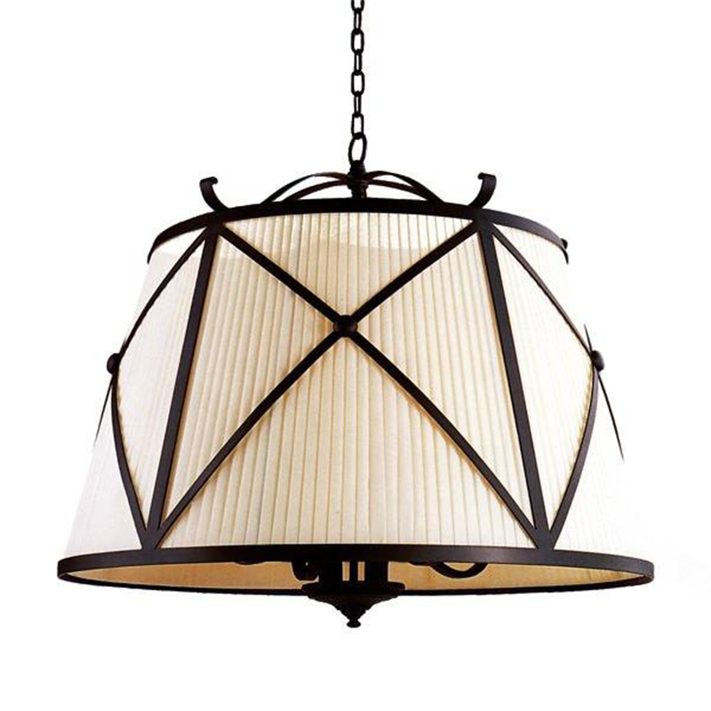 Люстра абажур Provence Lampshade Light Brown Chandelier Коричневый винтаж Бежевый в Воронеже | Loft Concept 