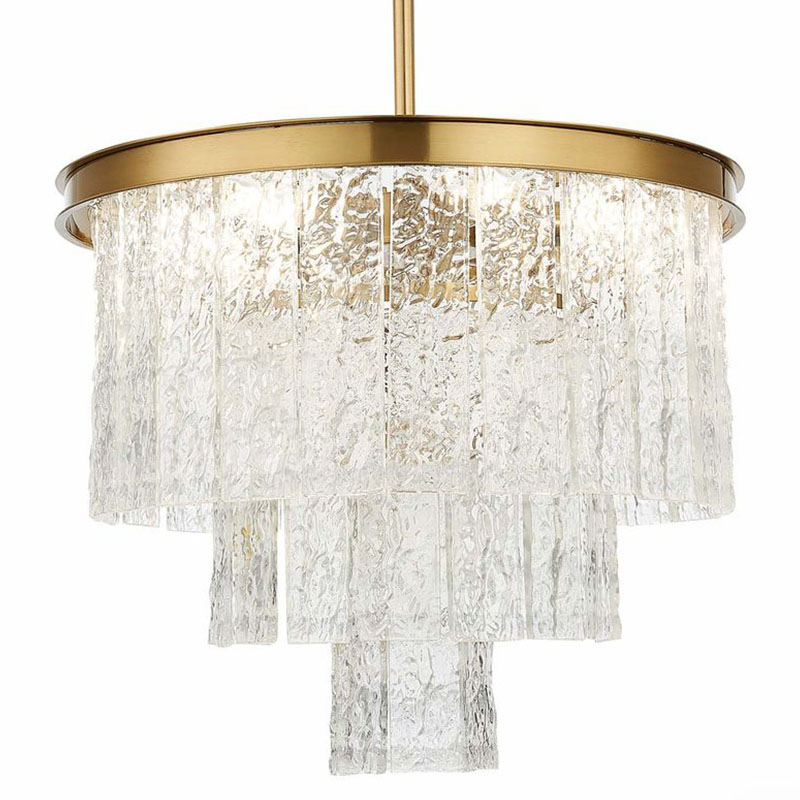 Люстра Renea Textured Glass Chandelier Brass Латунь Прозрачное Стекло в Воронеже | Loft Concept 