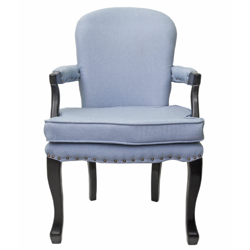 Кресло Aubrey Classical Armchair blue flax Голубой Черный в Воронеже | Loft Concept 