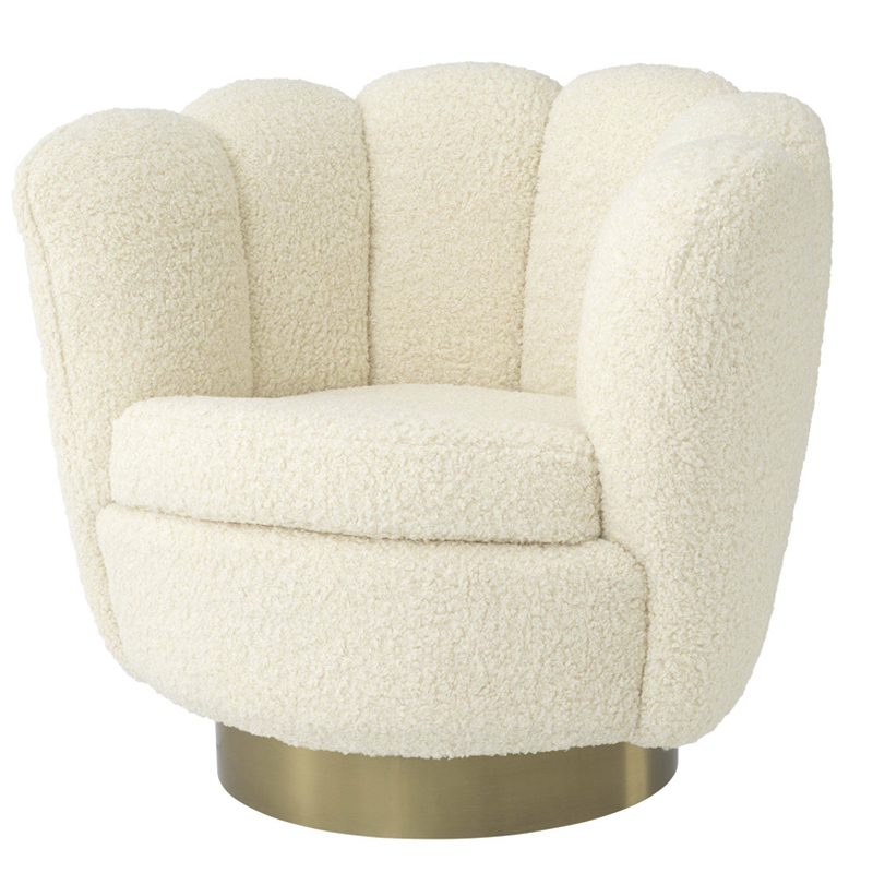 Кресло Eichholtz Swivel Chair Mirage cream Кремовый Матовая латунь в Воронеже | Loft Concept 