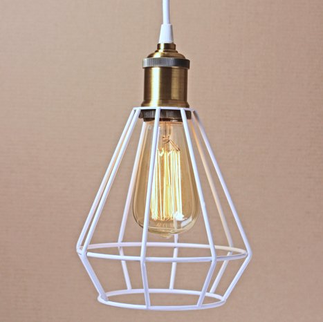 Подвесной светильник Wire Cage Pendant Punch White Белый в Воронеже | Loft Concept 