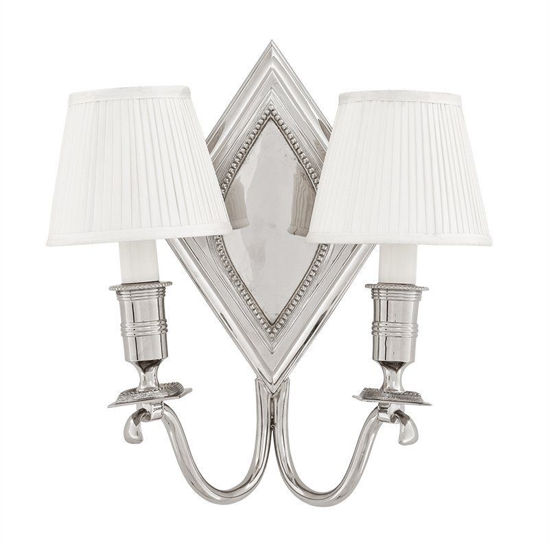 Бра Eichholtz Wall Lamp Diamond Double Никель Белый в Воронеже | Loft Concept 