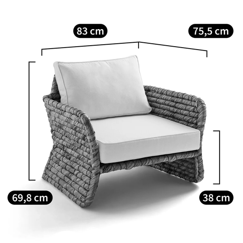 Кресло из плетеного гиацинта Gardner Wicker Armchair в Воронеже