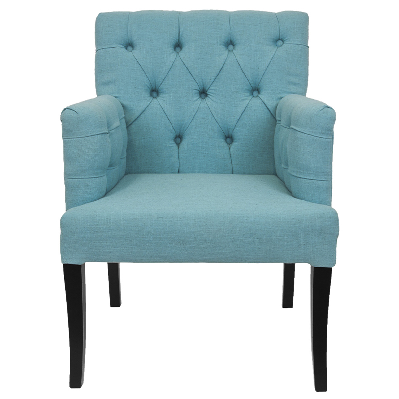 Кресло Addison Chic Armchair blue flax Бирюзовый Черный в Воронеже | Loft Concept 