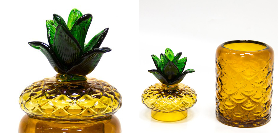 Ваза с крышкой Pineapple Transparent Amber M Ваза с крышкой Pineapple Transparent Amber M - Loft-Concept в Воронеже