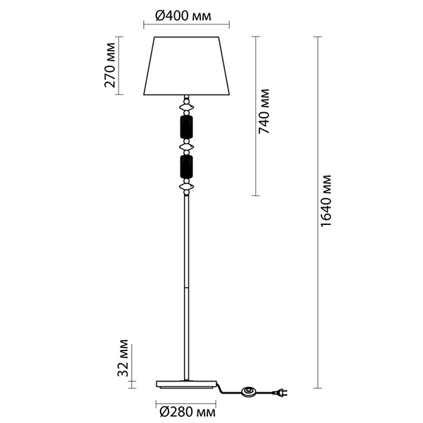 Торшер Iris Fabric Lampshade Floor lamp Candy в Воронеже