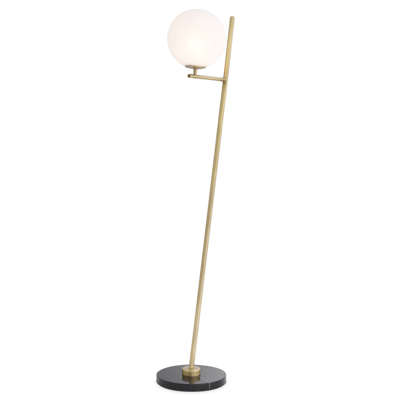 Торшер Eichholtz Floor Lamp Flynn Brass Латунь Античная полированная Белый Черный Мрамор Nero в Воронеже | Loft Concept 