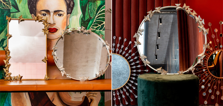 Зеркало Butterflies Circle Silver Mirror Зеркало Butterflies Circle Silver Mirror - Loft-Concept в Воронеже