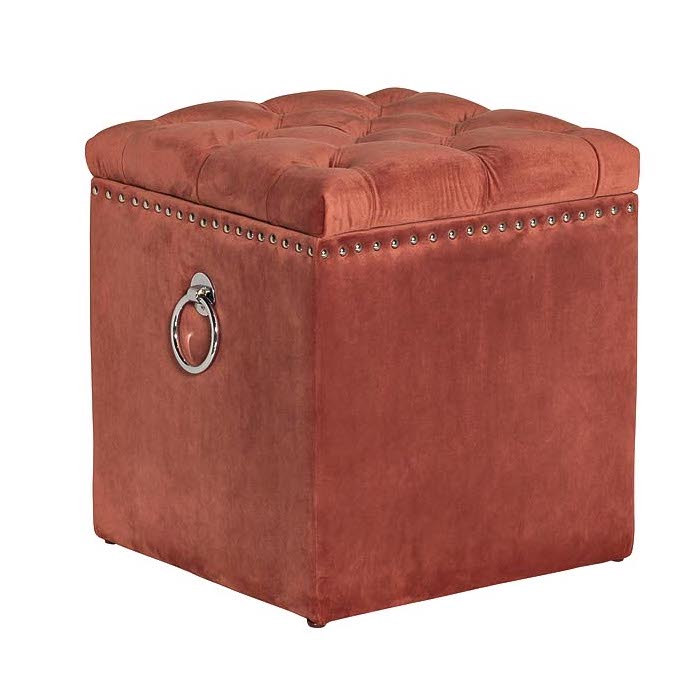 Пуф Terracotta Box Puff Терракотовый Хром в Воронеже | Loft Concept 