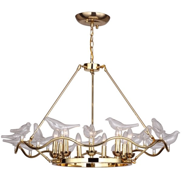 Люстра Dove Chandelier Glass Bird 9 Золотой в Воронеже | Loft Concept 