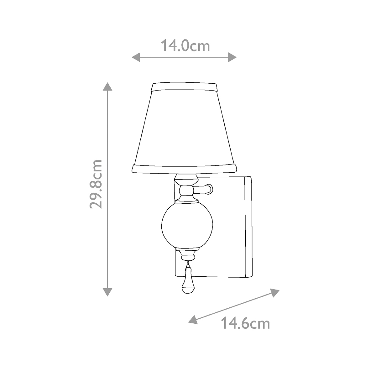 Бра со стеклянным шарообразным декором с пузырьками и бежевым абажуром Feiss в Воронеже