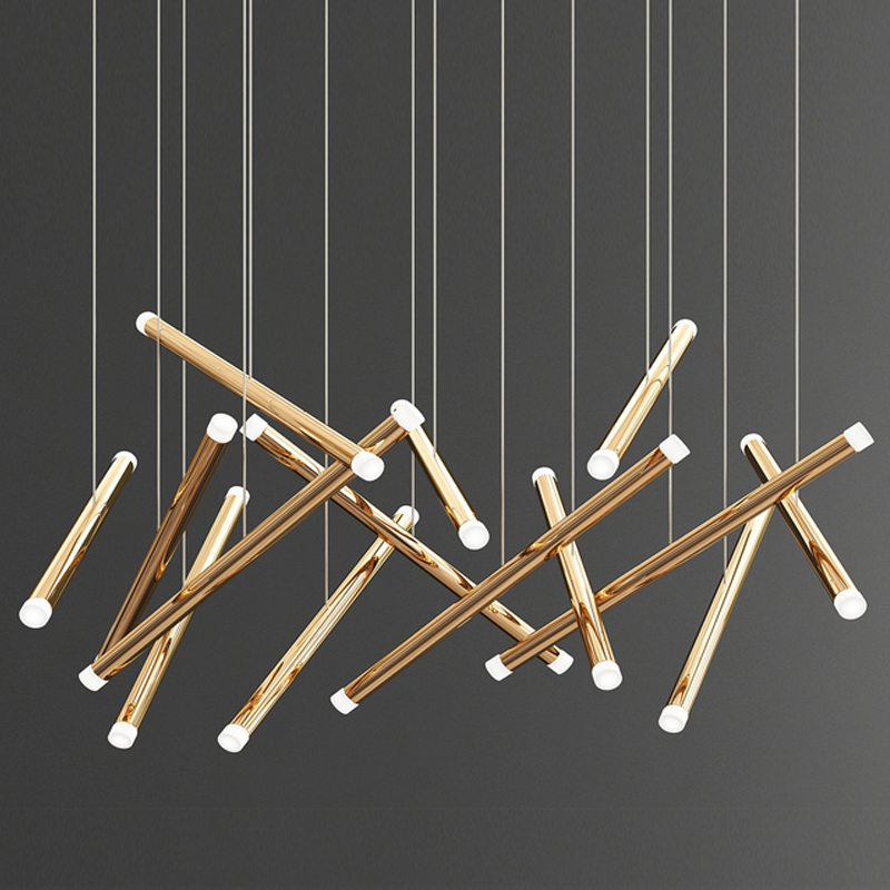 Люстра Dutti D0068 LED Chandelier Modern 14 Глянцевое золото в Воронеже | Loft Concept 