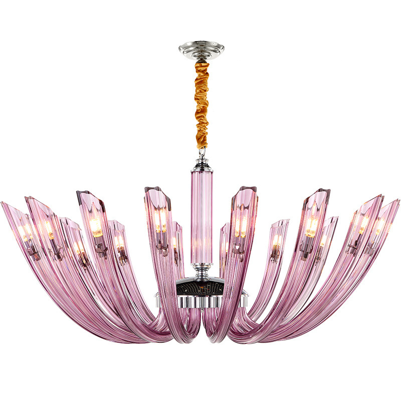 Люстра Pink Rays Chandelier Розовый Хром в Воронеже | Loft Concept 