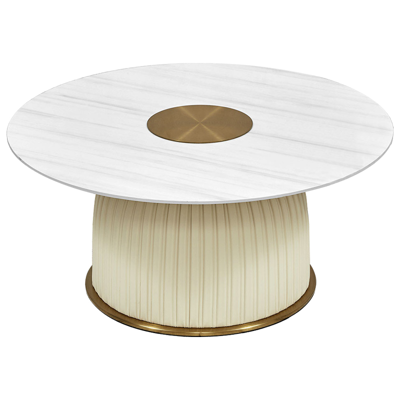 Кофейный стол Orlaith White Gold Round Table Белый ivory ( слоновая кость ) Золотой в Воронеже | Loft Concept 