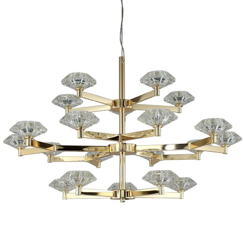 Люстра Yerker Chandelier Gold 20 Глянцевое золото Прозрачный в Воронеже | Loft Concept 