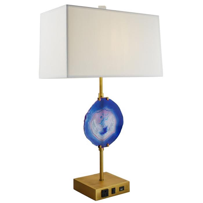 Настольная лампа Blue Agate Table Lamp Латунь Сапфирово-синий в Воронеже | Loft Concept 