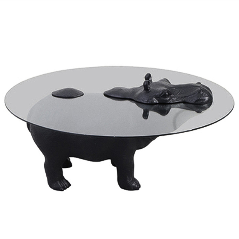 Кофейный Стол Бегемот Hippo Stands Coffee Table Черный Прозрачное Стекло в Воронеже | Loft Concept 