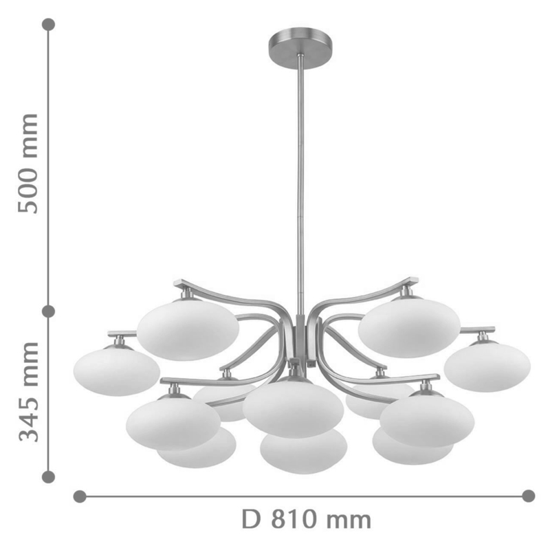 Oval Balls Mushrooms Chandelier 13 Silver в Воронеже