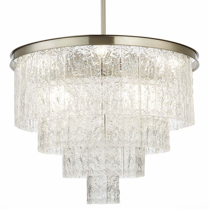 Люстра Renea Textured Glass Chandelier Nickel D60 Никель Прозрачное Стекло в Воронеже | Loft Concept 