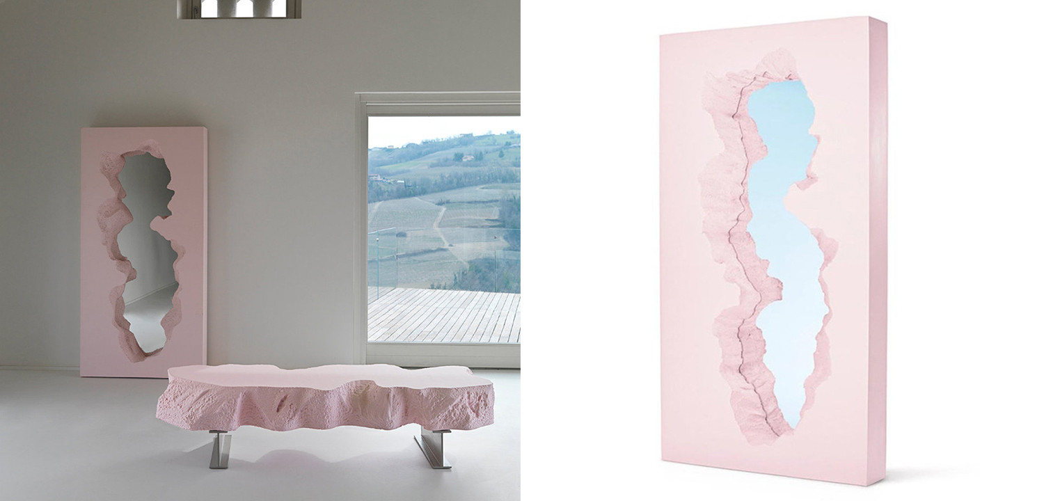 Зеркало Broken Stone Mirror Розовый цвет - фото