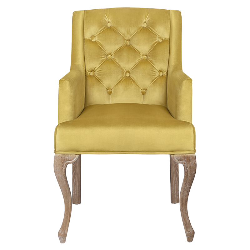 Кресло Mason Classical Armchair gold velour Желтый Коричневый в Воронеже | Loft Concept 