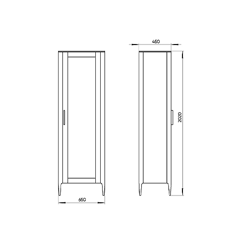 Витрина темно-серая со стеклянной дверью с 4-мя полками и 2-мя ящиками Type  в Воронеже