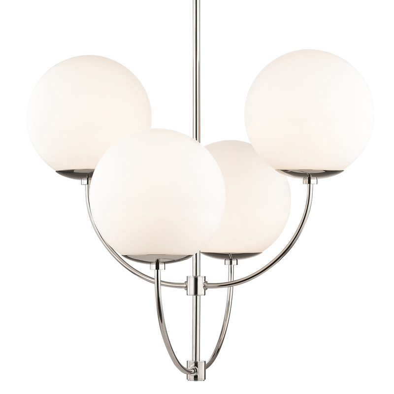 Люстра Breasal White Matte Balls Chandelier Chrome Хром Белое матовое стекло в Воронеже | Loft Concept 