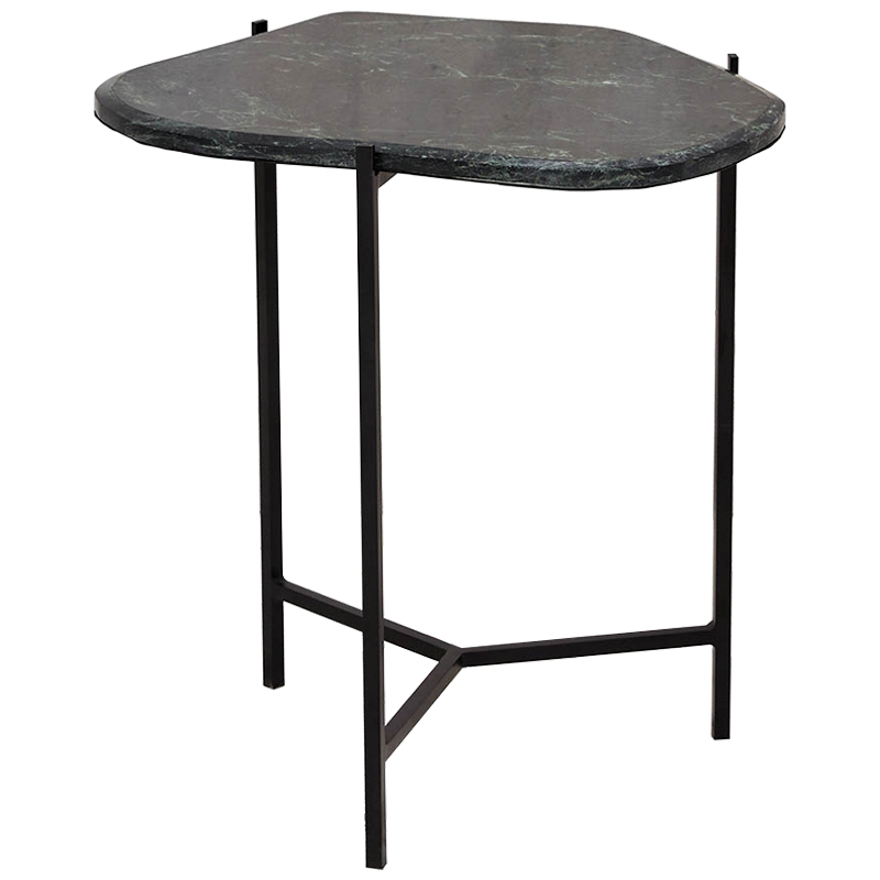 Приставной стол с каменной столешницей Tuan Side Table Черный Малахит (зеленый) Приставной стол с каменной столешницей Tuan Side Table Черный Малахит (зеленый) в Воронеже | Loft Concept