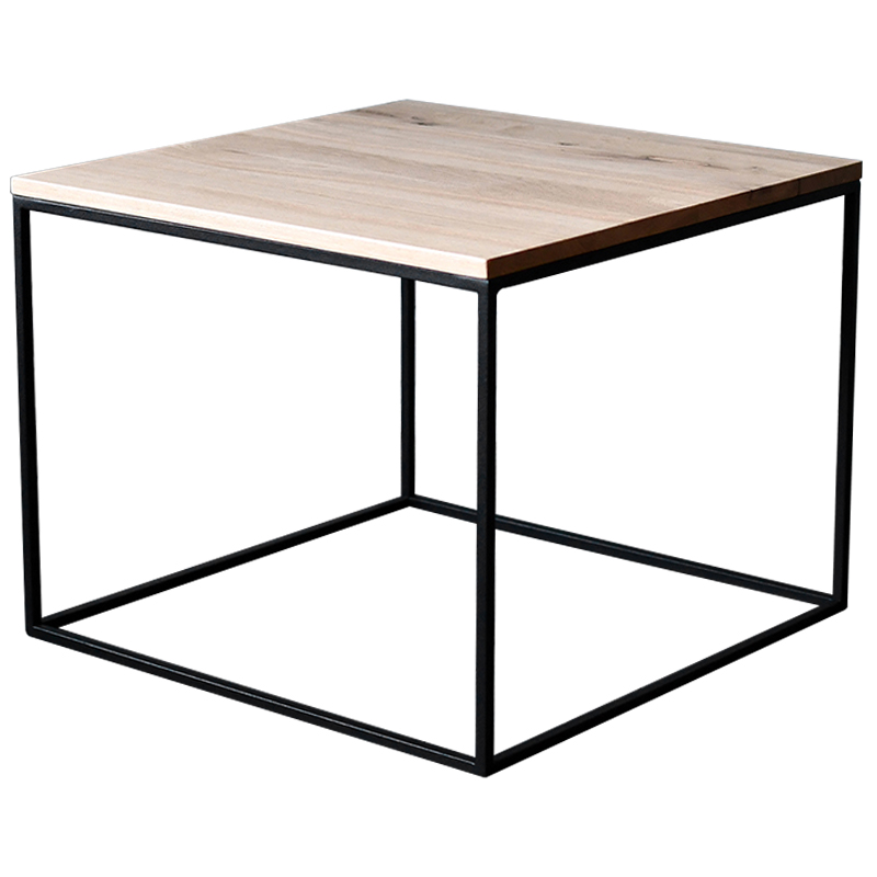 Кофейный стол Clegg Industrial Metal Rust Coffee Table Светлый дуб Черный в Воронеже | Loft Concept 