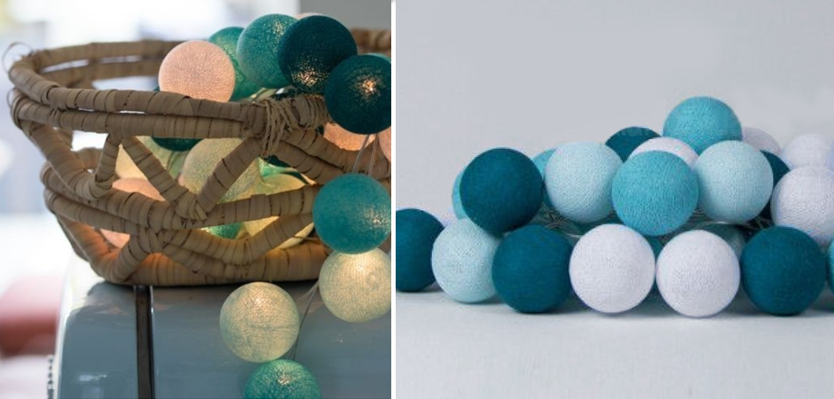 Гирлянда хлопковые фонарики Сotton Ball Aqua - Loft-Concept в Воронеже