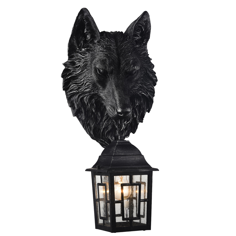 Уличный светильник Wolf Lantern Винтажный черный Прозрачное Стекло в Воронеже | Loft Concept 