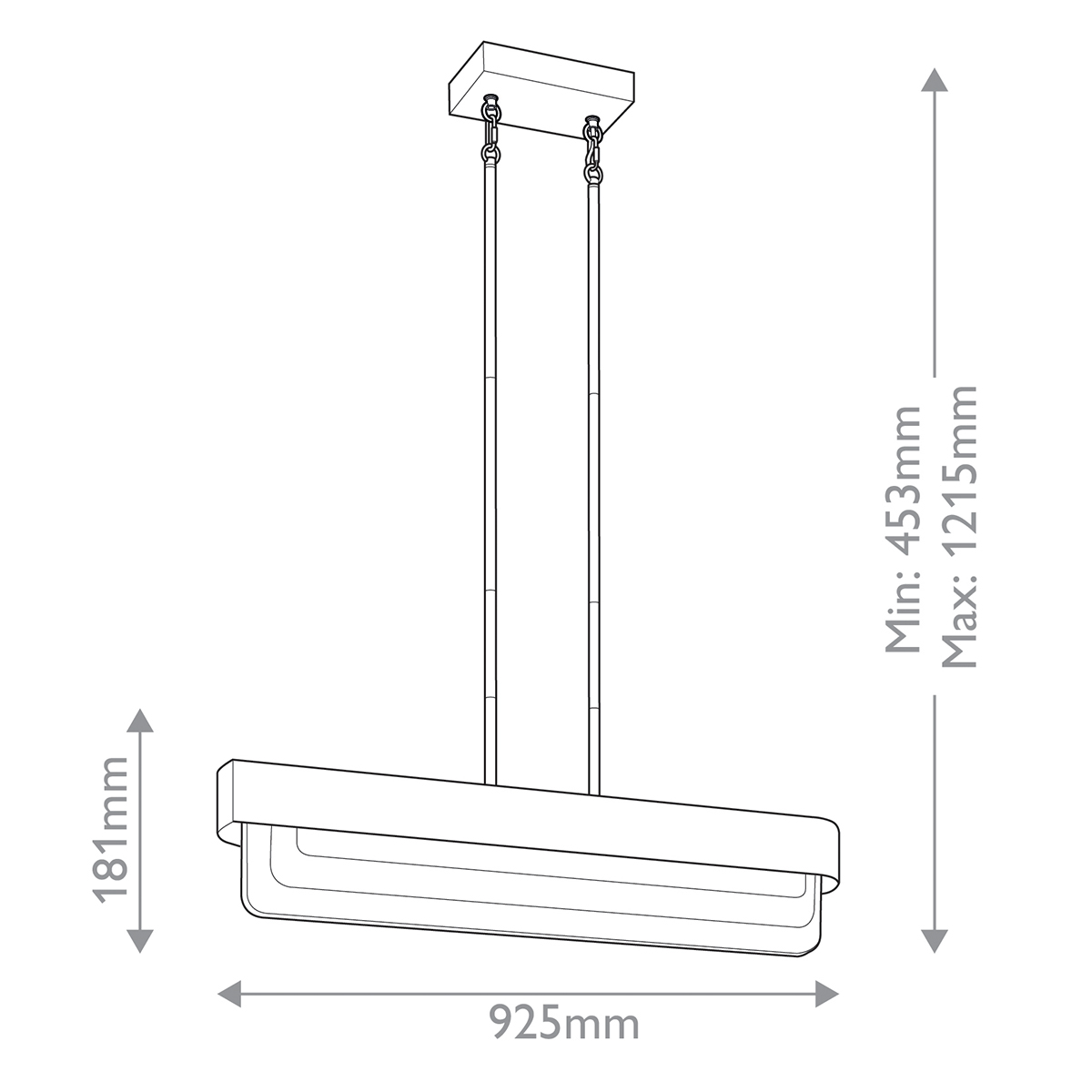 Люстра подвесная прямоугольная цвета латунь Kichler в Воронеже