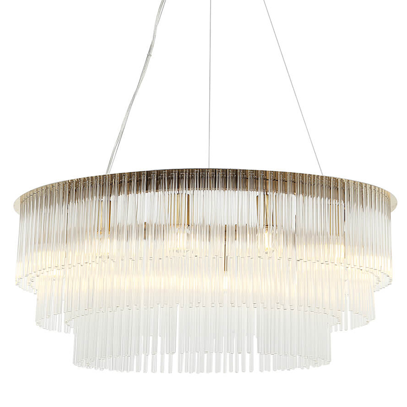 Люстра Harrison Chandelier gold 12 lamp Глянцевое золото Прозрачный в Воронеже | Loft Concept 