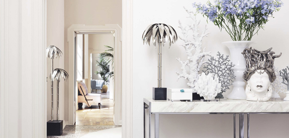 Настольная лампа TABLE LAMP PALMERY Silver Настольная лампа TABLE LAMP PALMERY Silver - Loft-Concept в Воронеже