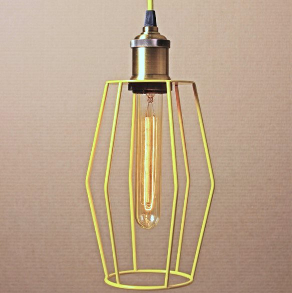 Подвесной светильник Wire Cage Pendant Spauk Yellow Желтый в Воронеже | Loft Concept 