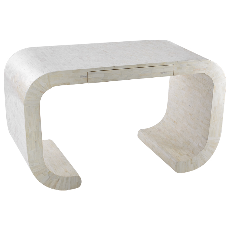 Стол рабочий Bone Inlay Table white Белый Бежевый в Воронеже | Loft Concept 