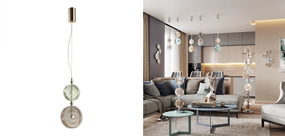 Подвесной светодиодный светильник Peony Green&Brown Подвесной светодиодный светильник Peony Green&Brown - Loft-Concept в Воронеже