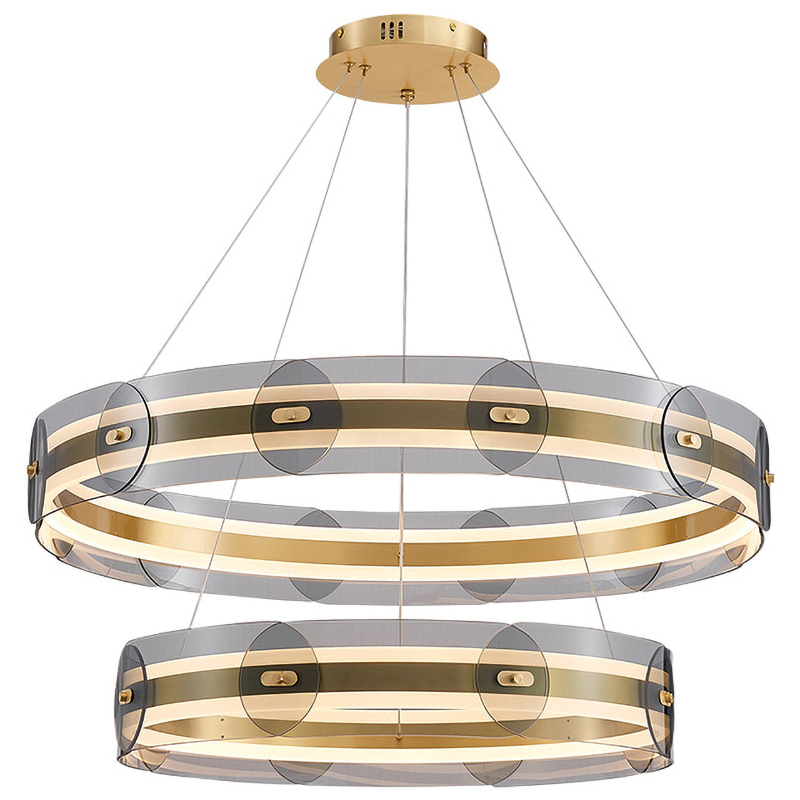 Люстра Gold 2 ring horizontal chandelier Прозрачный Латунь в Воронеже | Loft Concept 