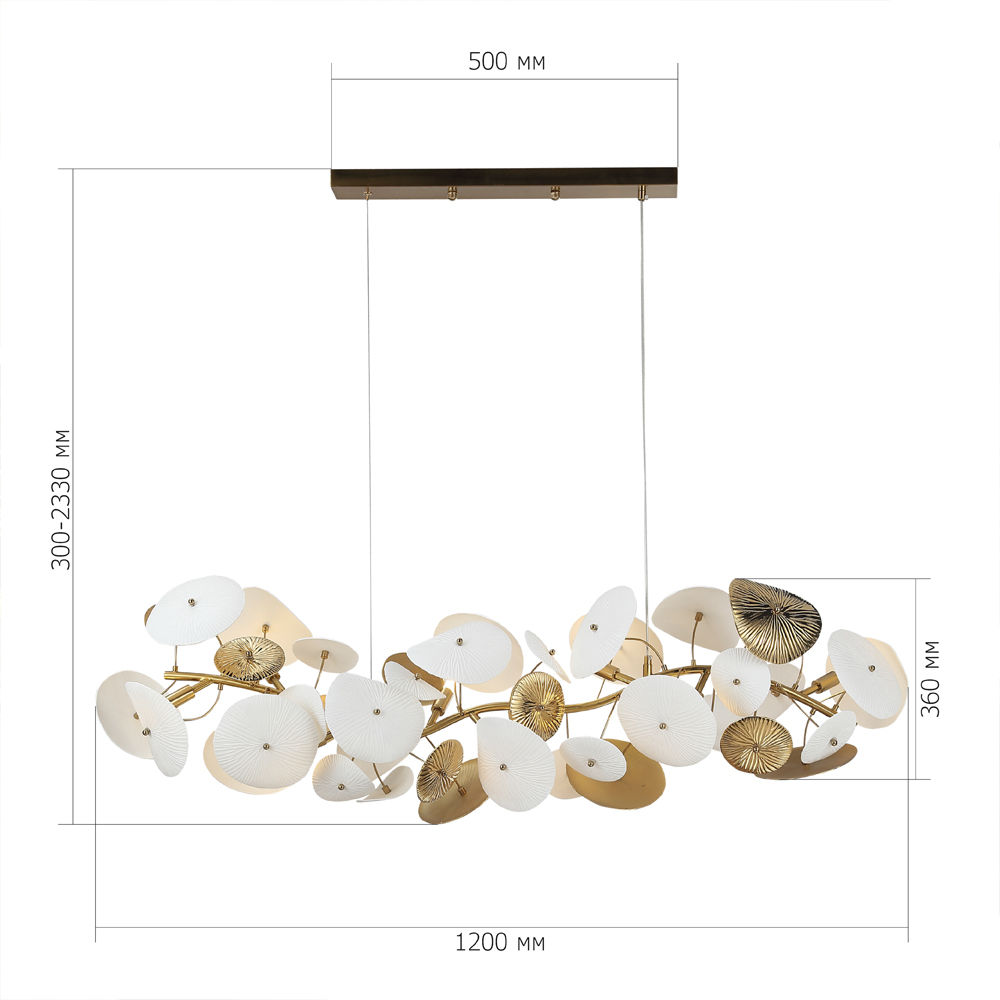 Люстра с белыми и золотистыми цветами G9 Dahlia Flowers Lamp в Воронеже