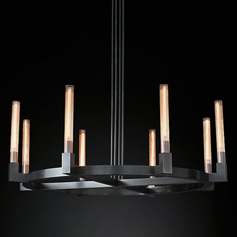 Люстра RH CANELLE Round Chandelier 8 Modern Black Черный в Воронеже | Loft Concept 