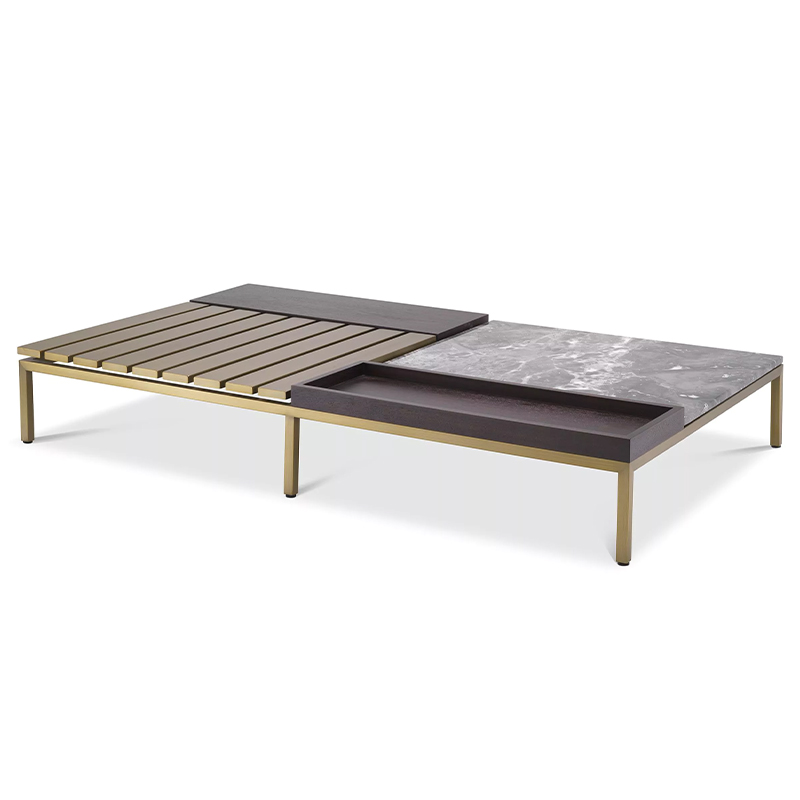 Кофейный стол Eichholtz Coffee Table Forma Латунь Серый Коричневый в Воронеже | Loft Concept 