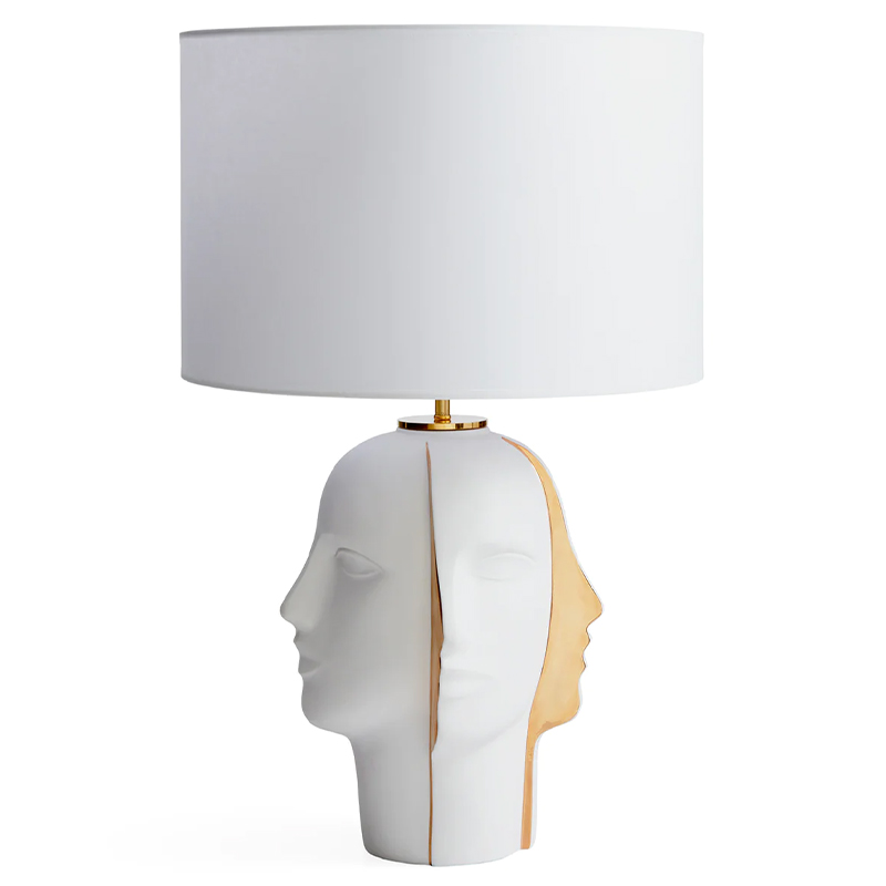 Настольная лампа ATLAS SPLIT TABLE LAMP Глянцевое золото Белый в Воронеже | Loft Concept 