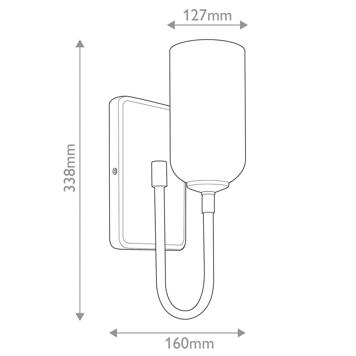  Бра с прямоугольным черным основанием и белым матовым цилиндрическим плафоном Kichler в Воронеже
