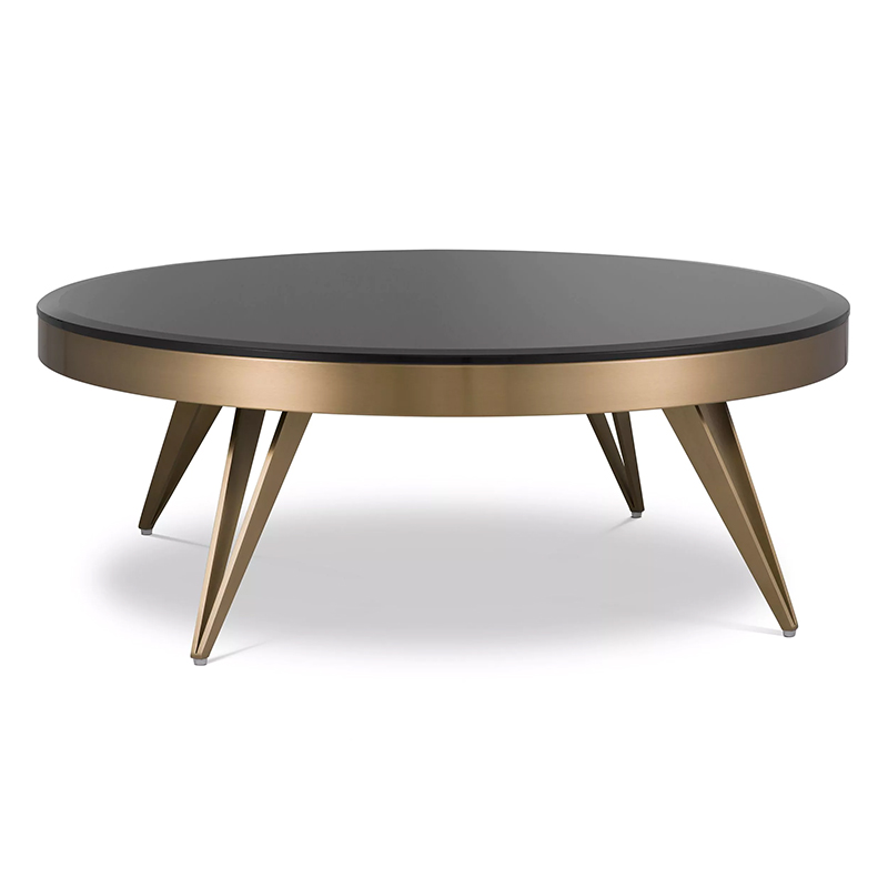 Кофейный стол Eichholtz Coffee Table Rocco Латунь Черный в Воронеже | Loft Concept 