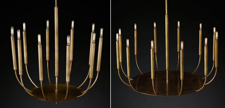 Люстра RH Quenouilles Round Chandelier brass Люстра RH Quenouilles Round Chandelier brass - Loft-Concept в Воронеже
