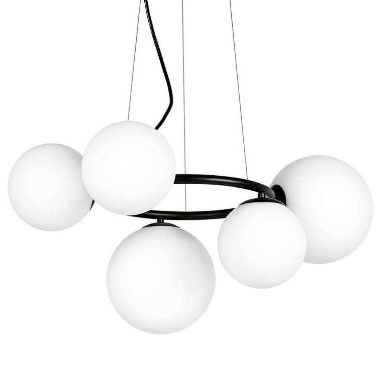 Люстра Bubbles on Ring Chandelier Black Белый Черный в Воронеже | Loft Concept 